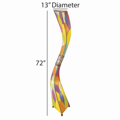 In a sunlit corner of a loft, the Flow Giant Floor crafted by the artisans of Eangee Home Design Lamp in multi color finish by Eangee Home Design stands beside a framed abstract art, its fossilized cocoa leaf panels, abaca twine accents, and hand placed natural leaves casting a warm glow that there's a moment just before the wind shifts or a dancer turns where motion becomes emotion.