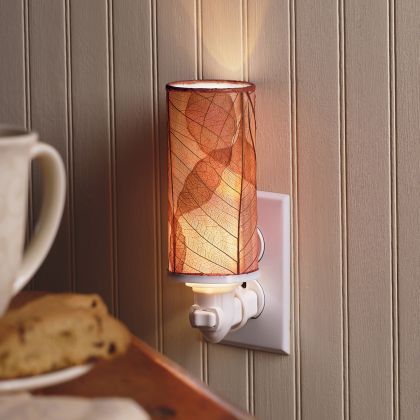 Crafted by the artisans of Eangee Home Design, the Cylinder Nightlight in burgundy against a clean backdrop, featuring handcrafted detailing, fair trade, eco friendly.