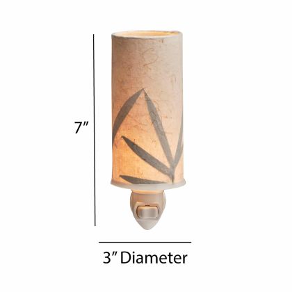Crafted by the artisans of Eangee Home Design, the Paper Nightlight Bamboo in natural against a clean backdrop, featuring recycled paper shade, sustainably sourced, handcrafted, recycled materials.
