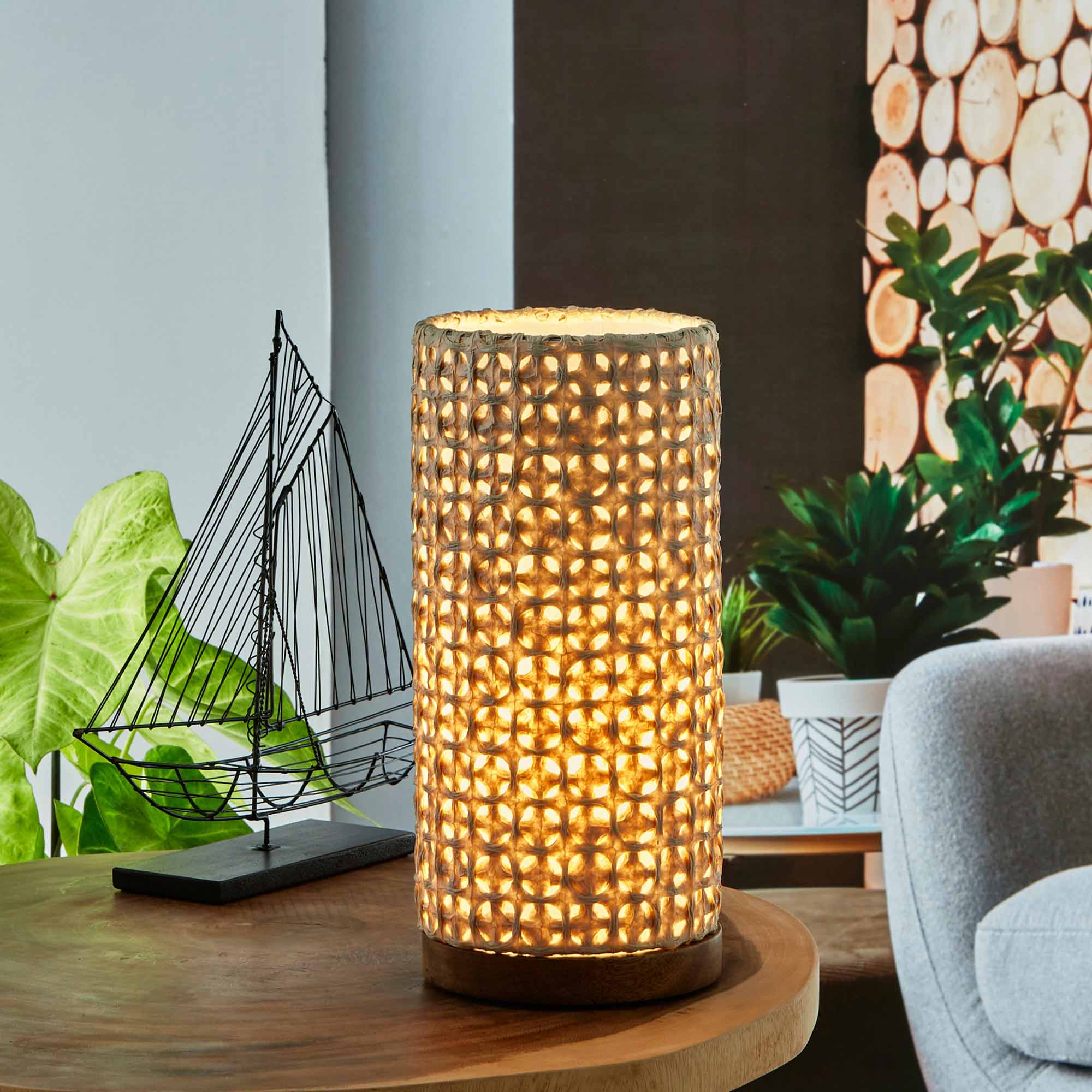 645-c-sq-lifestyle Paper Cylinder Table Lamp