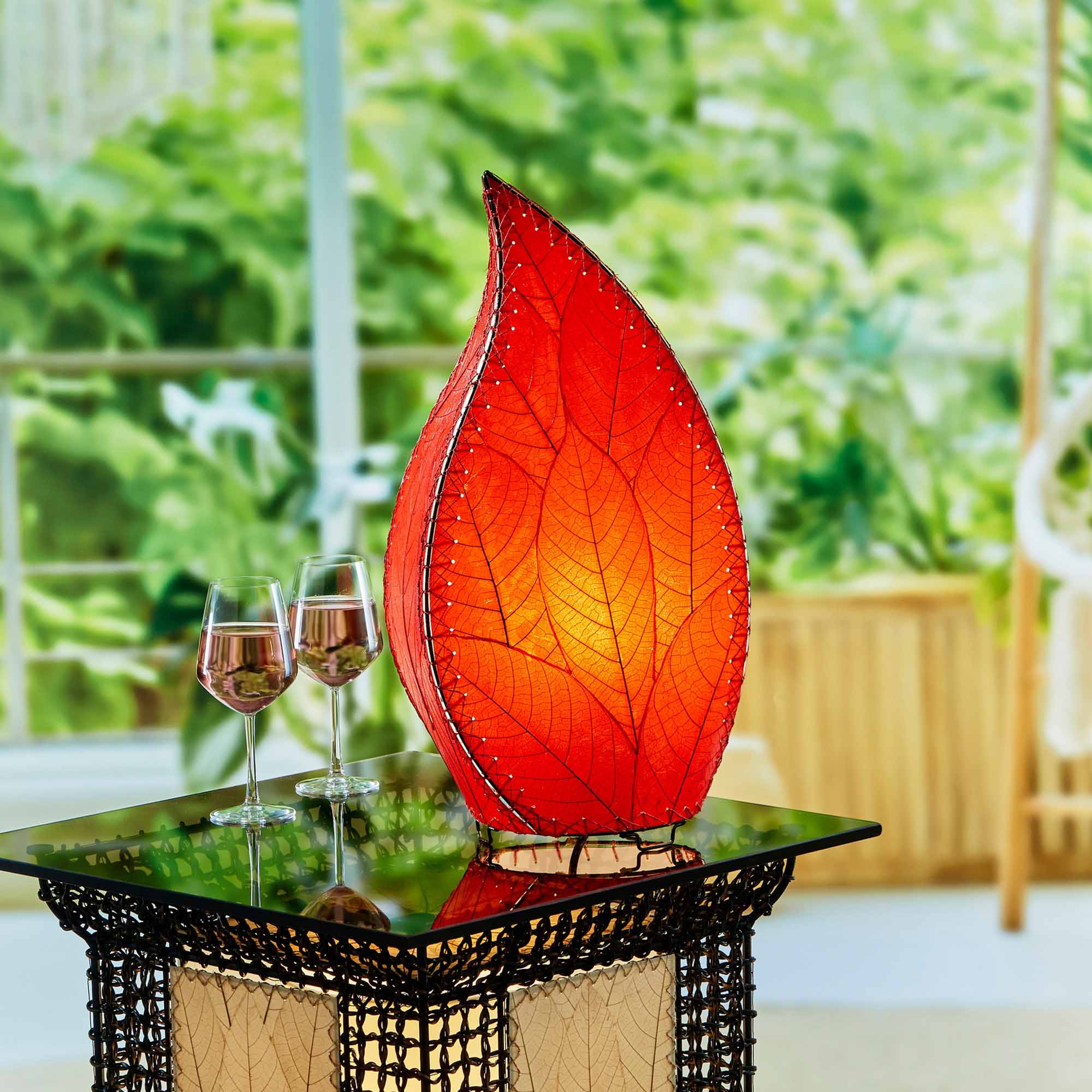 ol695-r-2-sq-lifestyle Outdoor Leaflet Table Lamp