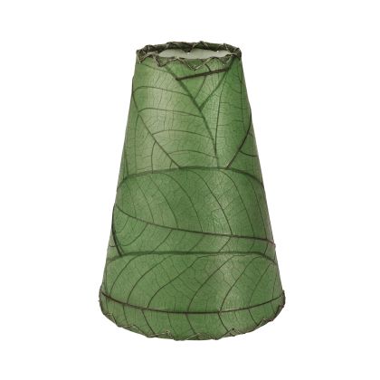 Crafted by the artisans of Eangee Home Design, the Gecko Wall Lamp Combo in green against a clean backdrop, featuring fossilized cocoa leaf shade, abaca rope accents, wrought iron frame, handcrafted.