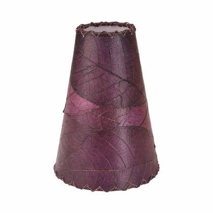 Crafted by the artisans of Eangee Home Design, the Gecko Wall Lamp Combo in purple against a clean backdrop, featuring fossilized cocoa leaf shade, abaca rope accents, wrought iron frame, handcrafted.