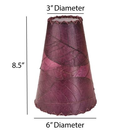 Crafted by the artisans of Eangee Home Design, the Gecko Wall Lamp Combo in purple against a clean backdrop, featuring fossilized cocoa leaf shade, abaca rope accents, wrought iron frame, handcrafted.