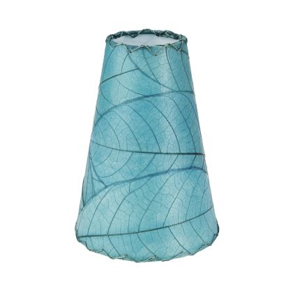 Crafted by the artisans of Eangee Home Design, the Gecko Wall Lamp Combo in sea blue against a clean backdrop, featuring fossilized cocoa leaf shade, abaca rope accents, wrought iron frame, handcrafted.