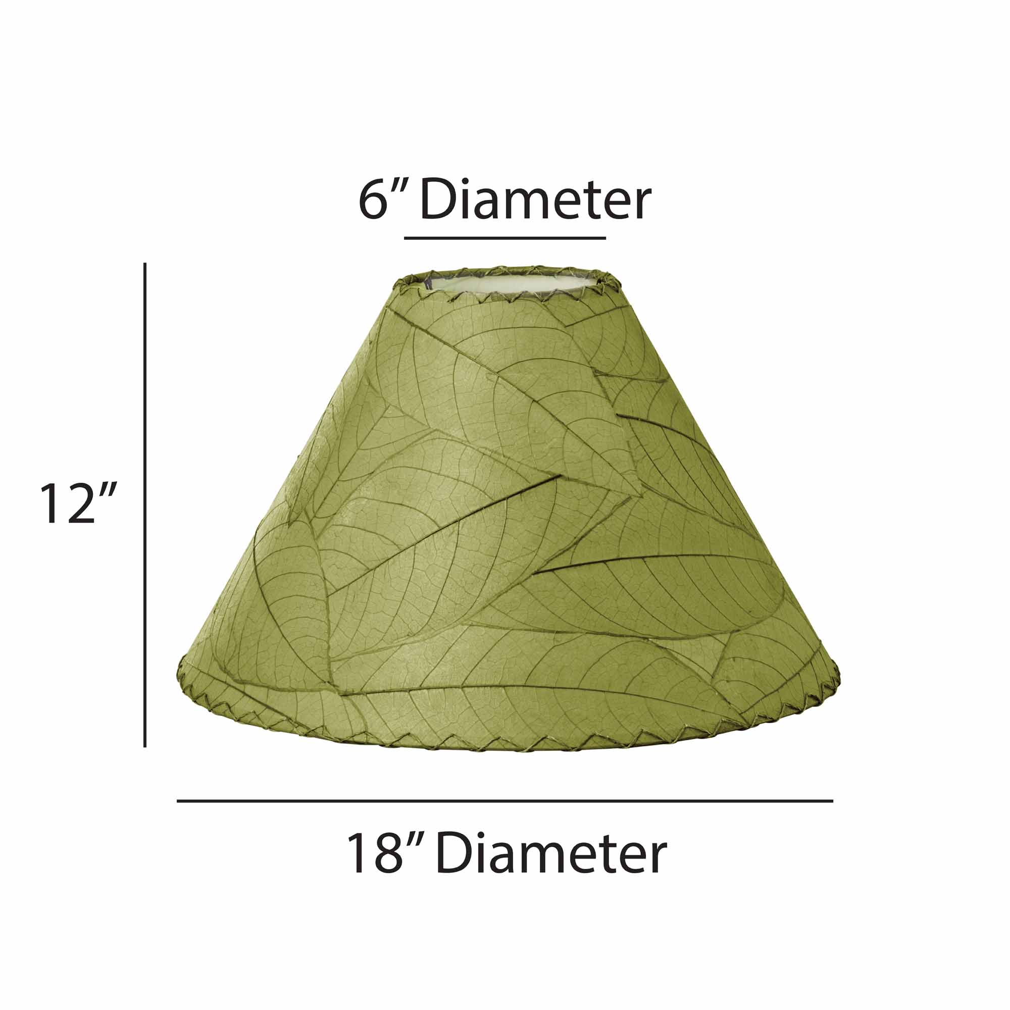 Crafted by the artisans of Eangee Home Design, the Bell Shade Cocoa in green against a clean backdrop, featuring fossilized cocoa leaf shade, wrought iron frame, handcrafted.