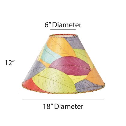 Crafted by the artisans of Eangee Home Design, the Bell Shade Cocoa in multi color against a clean backdrop, featuring fossilized cocoa leaf shade, wrought iron frame, handcrafted.