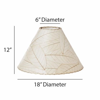 Crafted by the artisans of Eangee Home Design, the Bell Shade Cocoa in natural against a clean backdrop, featuring fossilized cocoa leaf shade, wrought iron frame, handcrafted.