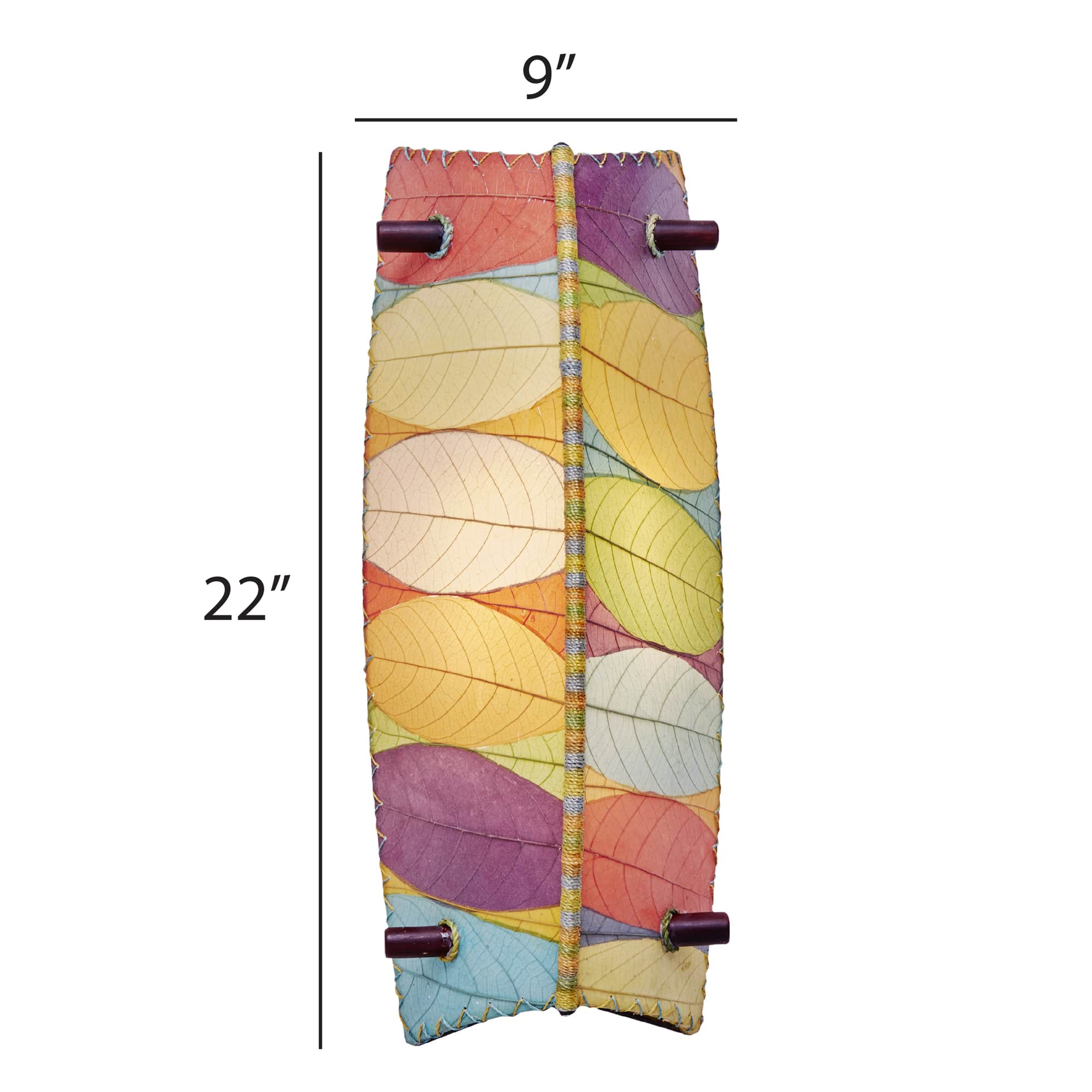 Crafted by the artisans of Eangee Home Design, the Banana Bowl Sconce in multi color against a clean backdrop, featuring fossilized cocoa leaf shade, eco friendly, sustainably sourced, handcrafted.