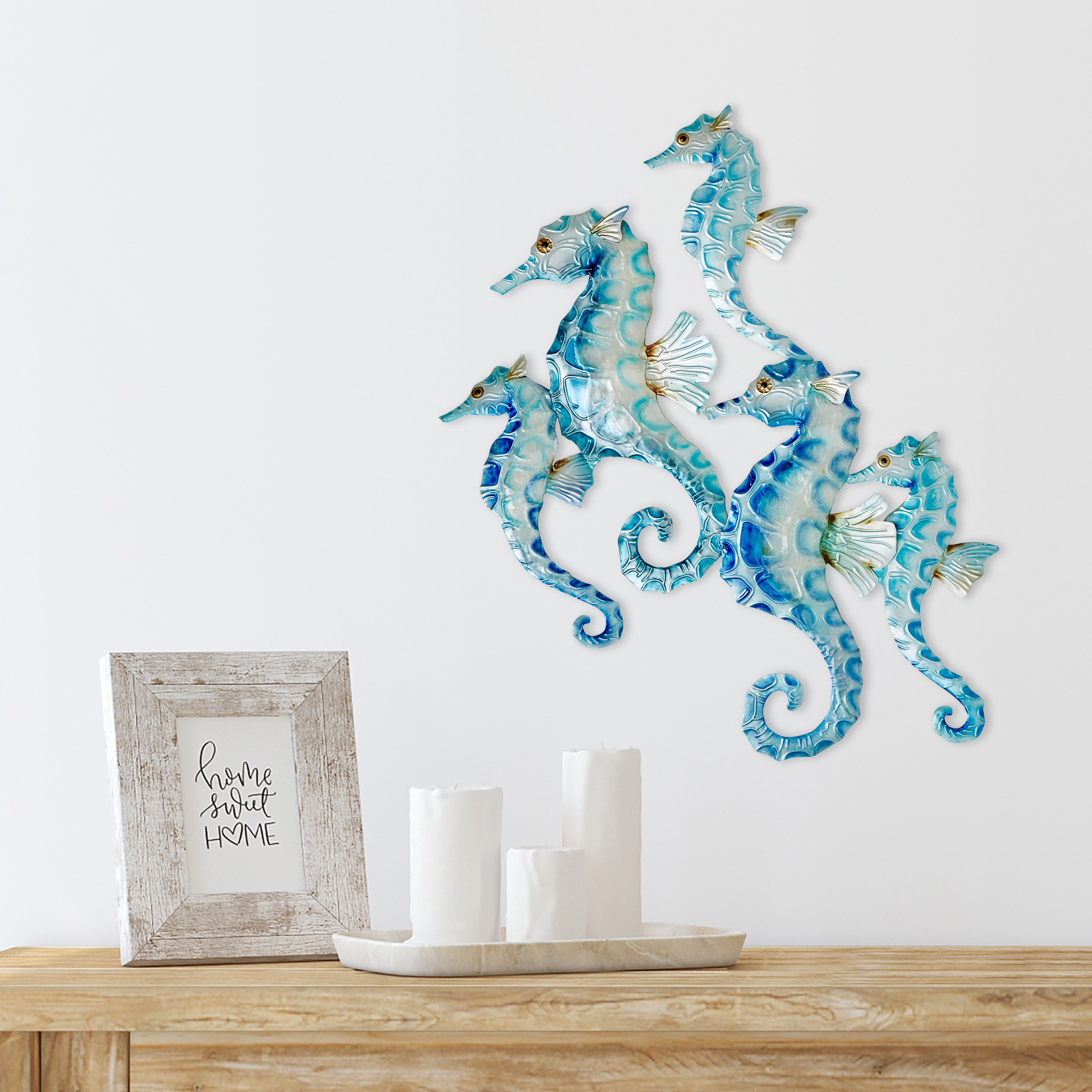 Seahorse Group of Five Wall Decor Blue <br>(Item # m8501 b) - Image 3