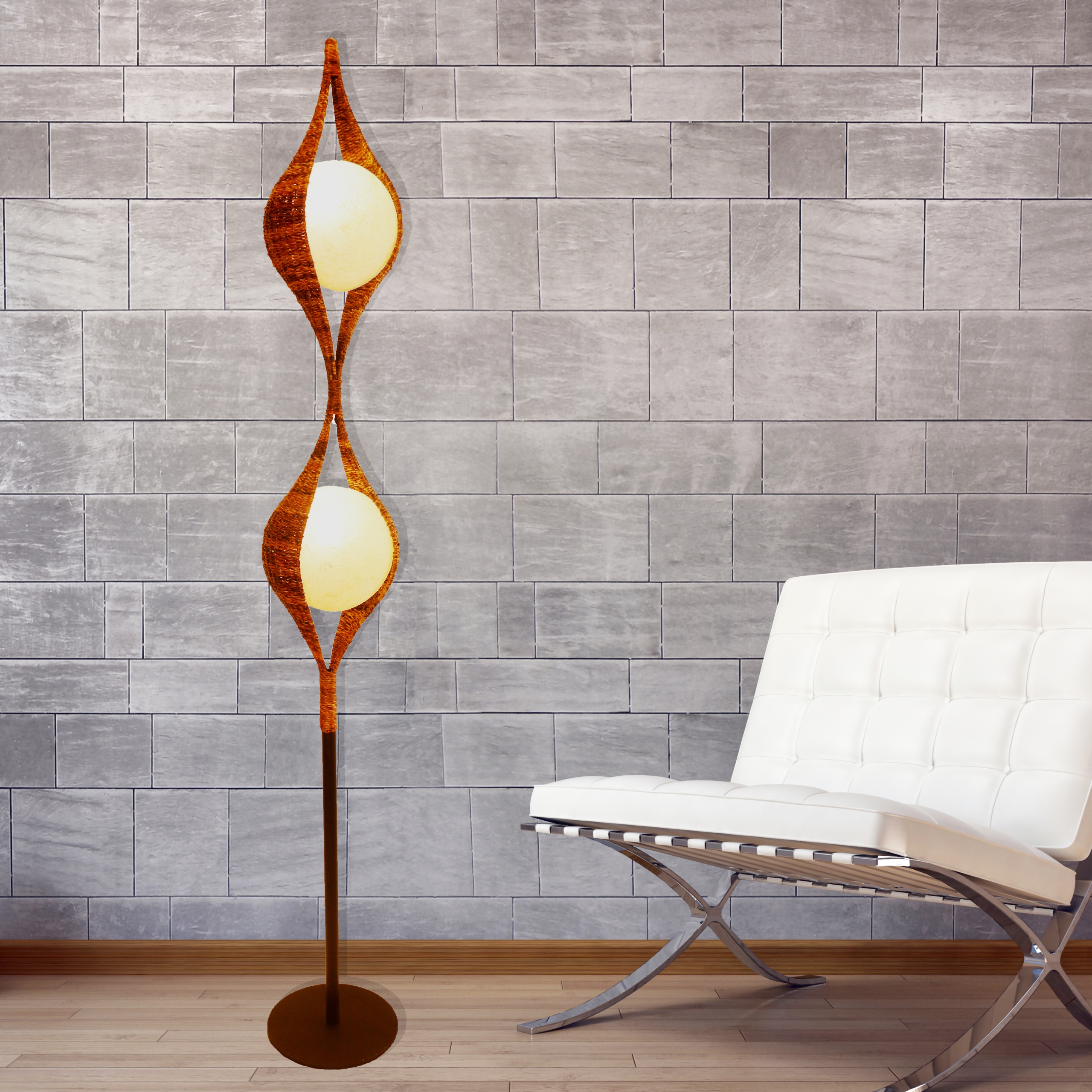 203-xl-n-lifestyle Double Orb Abaca Giant Floor Lamp