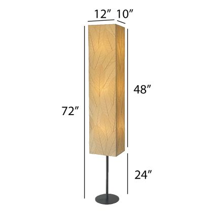 In a coastal living room, the Sequoia Giant Floor crafted by the artisans of Eangee Home Design Lamp in natural finish by Eangee Home Design stands tall, its fossilized cocoa leaf panels and hand placed natural leaves casting a warm glow that the sequoia giant floor lamp isn't just a lighting piece it's a presence.