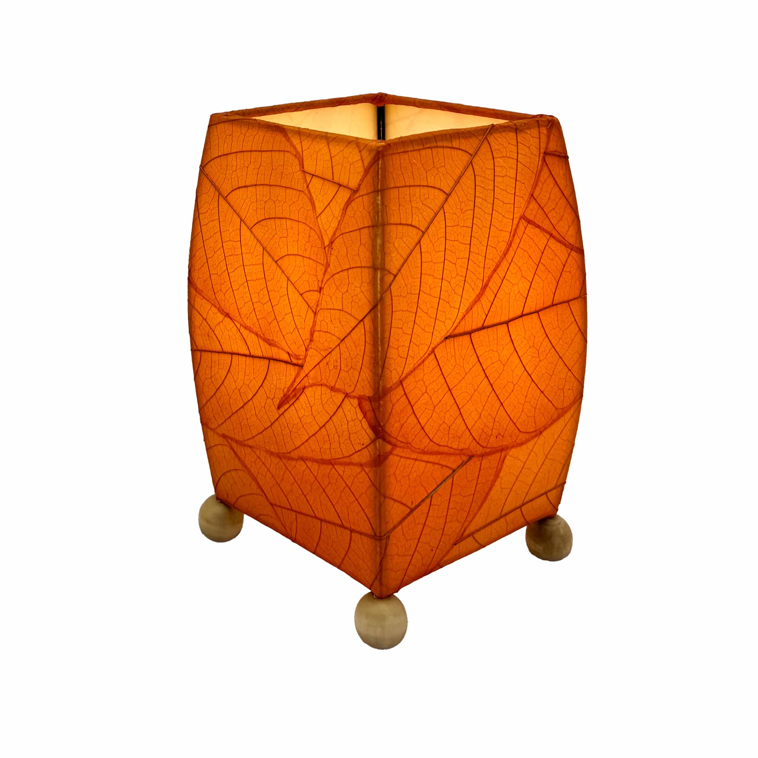 Mini Square Cocoa Leaf Table Lamp Orange (Item # 377 o) - Eangee