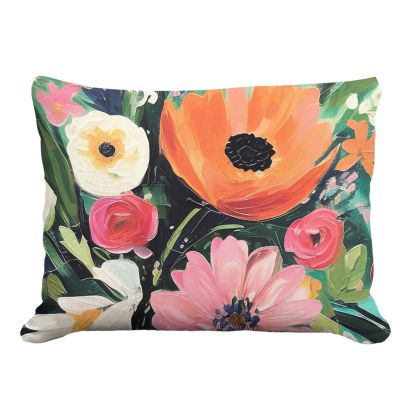Multi colored outdoor pillow crafted by the artisans of Magnolia Casual called the Outdoor Pillow Spring Fling 19x24 featuring quality outdoor fabric shown against a clean backdrop.