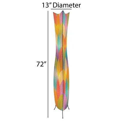 In a minimalist den with wooden accents, the Flowerbud Giant Floor crafted by the artisans of Eangee Home Design Lamp in multi color finish by Eangee Home Design stands tall, its fossilized cocoa leaf panels and hand placed natural leaves casting a warm glow that the flower bud giant floor lamp draws you in before it even lights up.