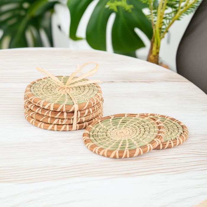 Wild Grass and Pine Needle Coasters Set of 4 (Item # pn-co