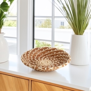Utility Basket made from abaca for entryway or living room storage