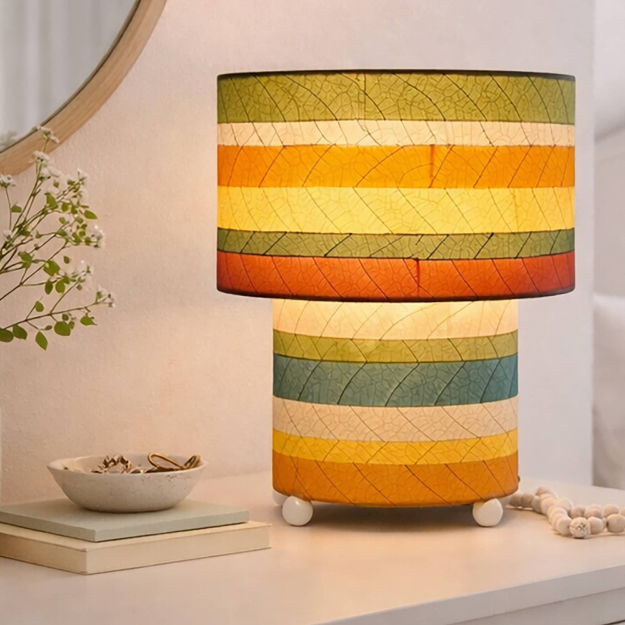 Striped Mushroom Table Lamp