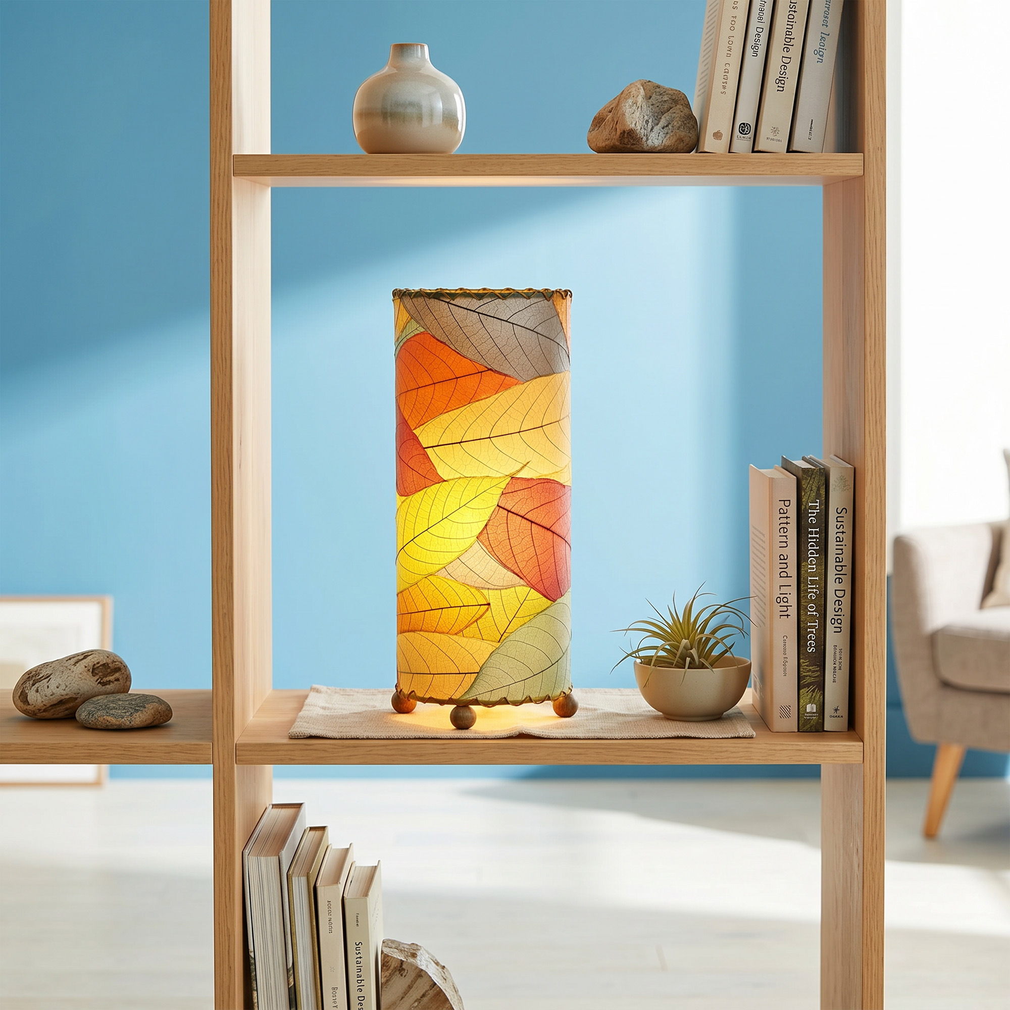 Cocoa Leaf Cylinder Table Lamp Multi Color <br>(Item # 615 t m) - Image 5
