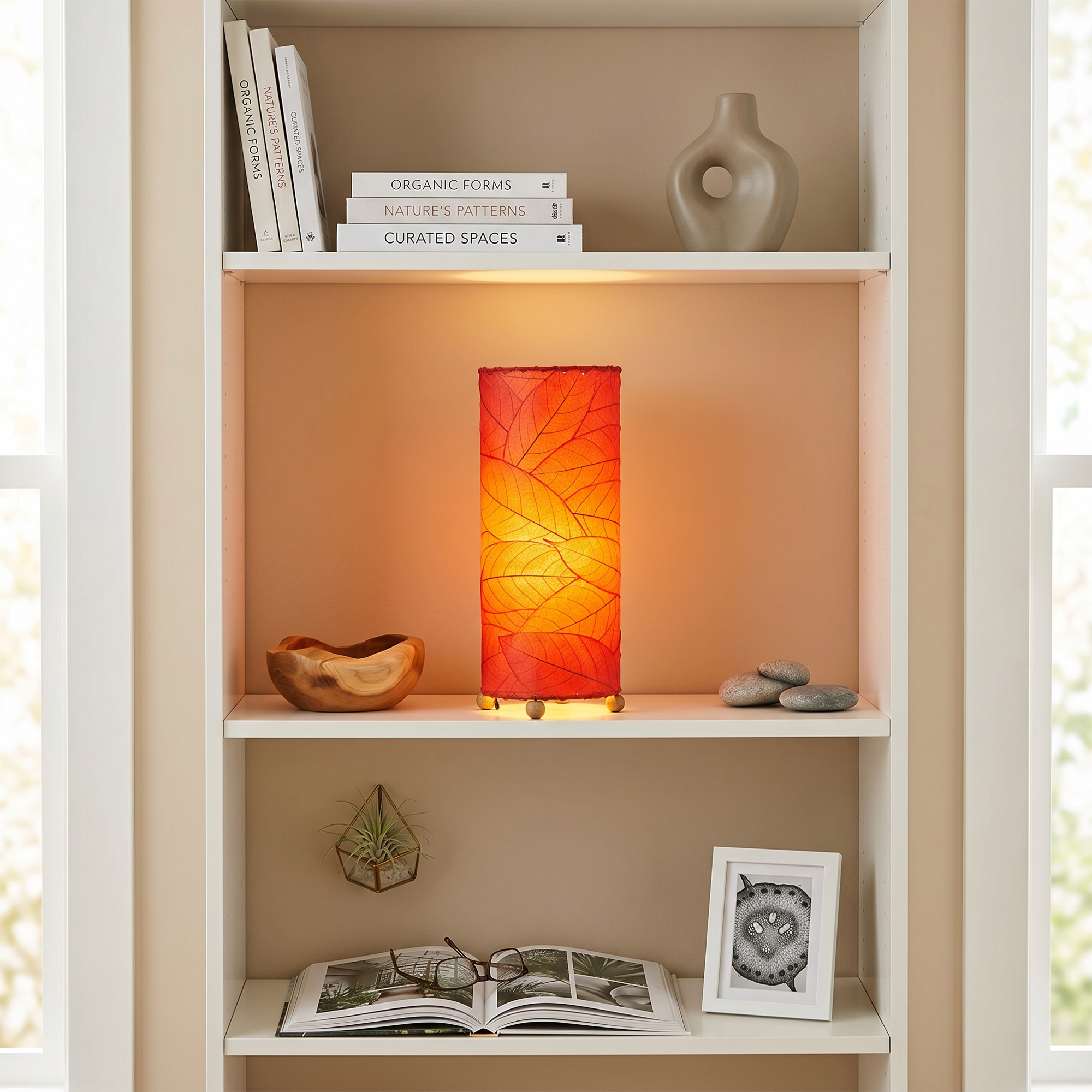 Cocoa Leaf Cylinder Table Lamp Red <br>(Item # 615 t r) - Image 5