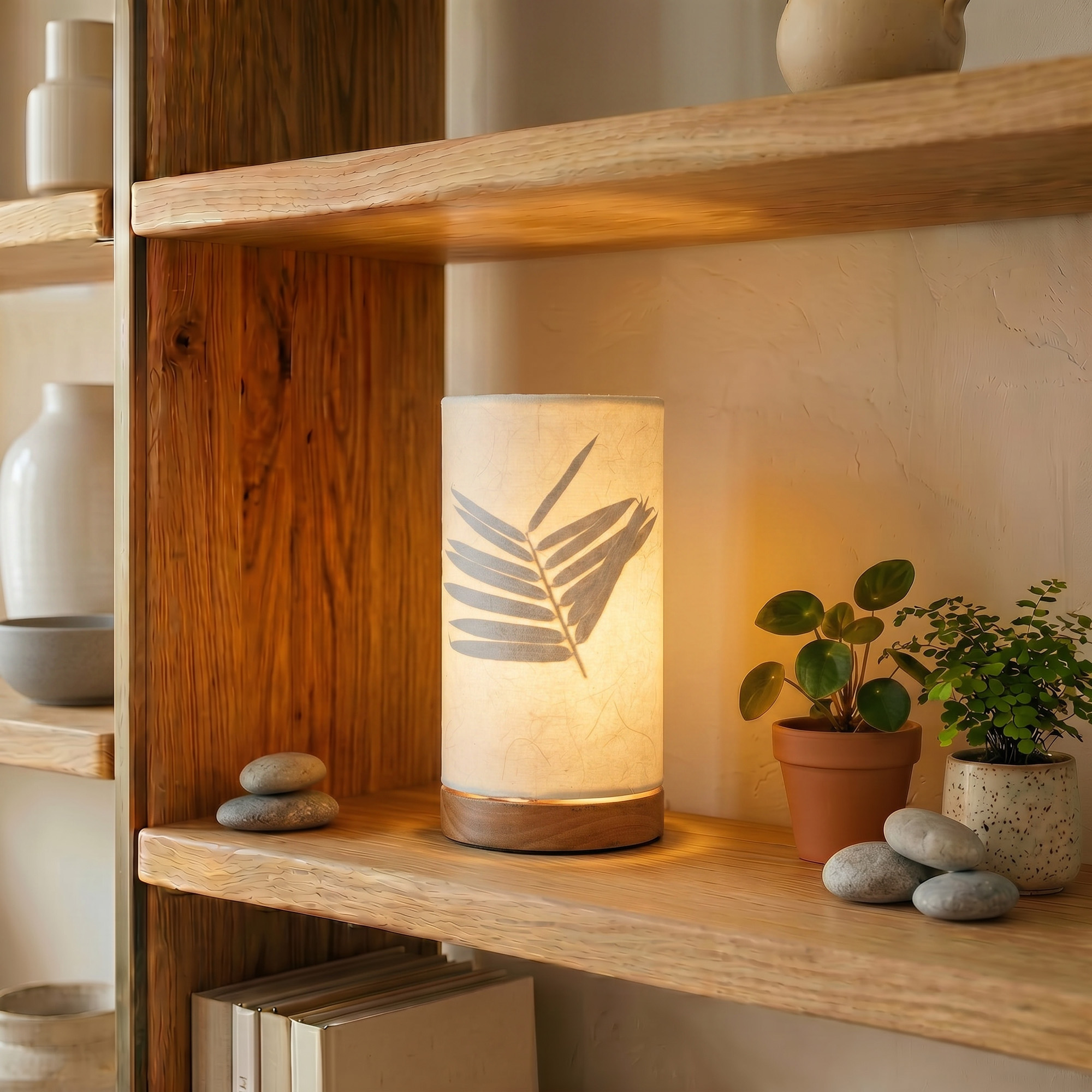 Mini Paper Cylinder Table Lamp Bamboo Natural <br>(Item # 646 a) - Image 4